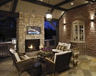 picture of cultured stone fireplace