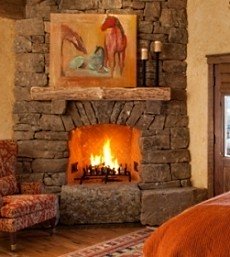 rustic stone fireplaces