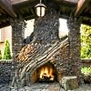 stone outdoor fireplaces