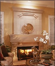 stone fireplace photo